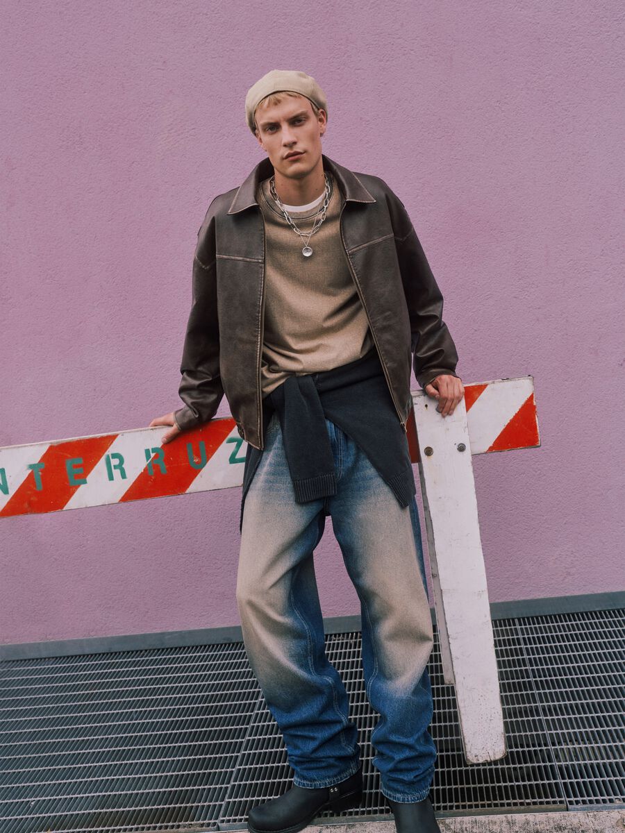 Blue Cotton Baggy Jeans_0