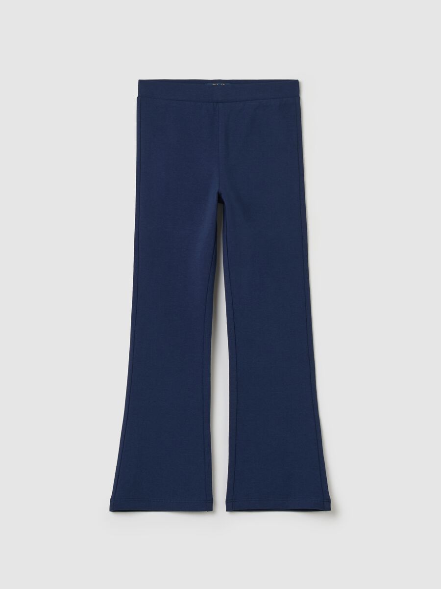Flare-fit leggings in stretch cotton_0