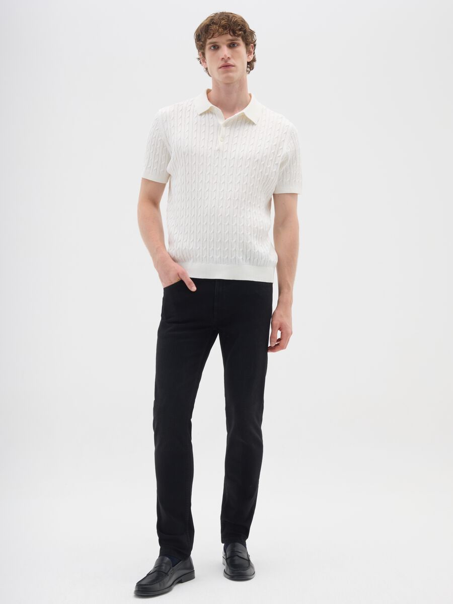Black slim fit jeans in stretch denim_0