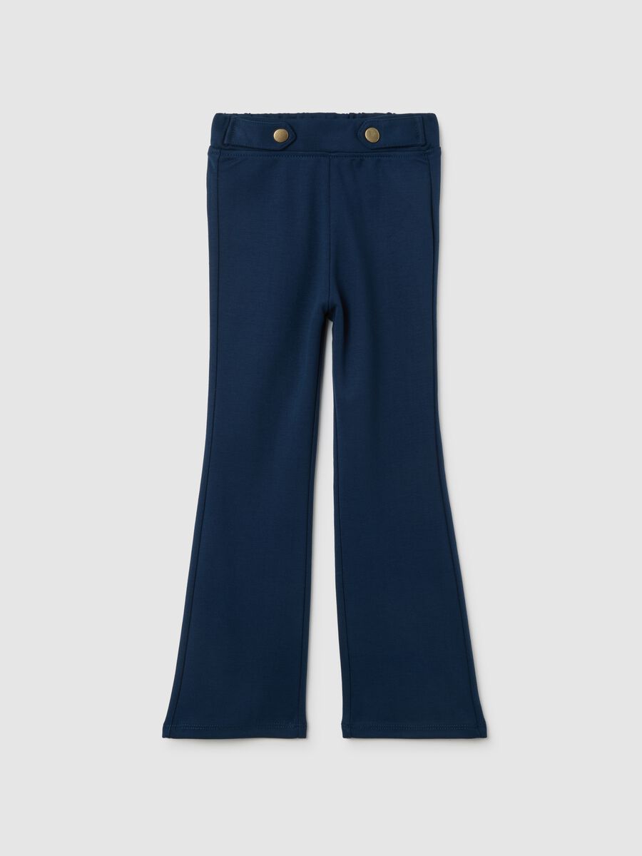 Girls' Blue Flare Leggings_0
