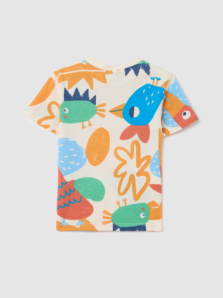 Multicolour pure cotton regular fit kids' t-shirt with print_1