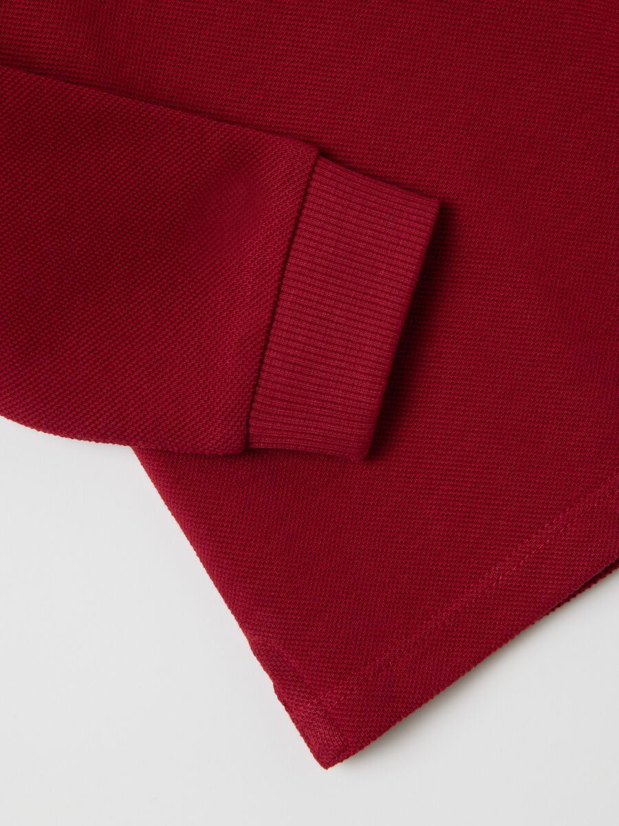 Polo da bambino in puro cotone rosso regular fit con Mickey Mouse_2