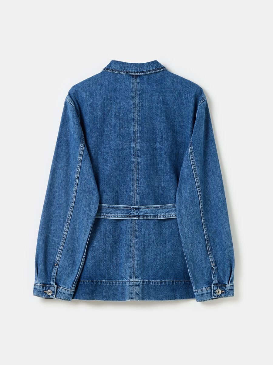 Denim shacket with belt_4