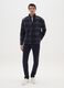 Blue High Neck Check Fleece Jacket with Zip_1