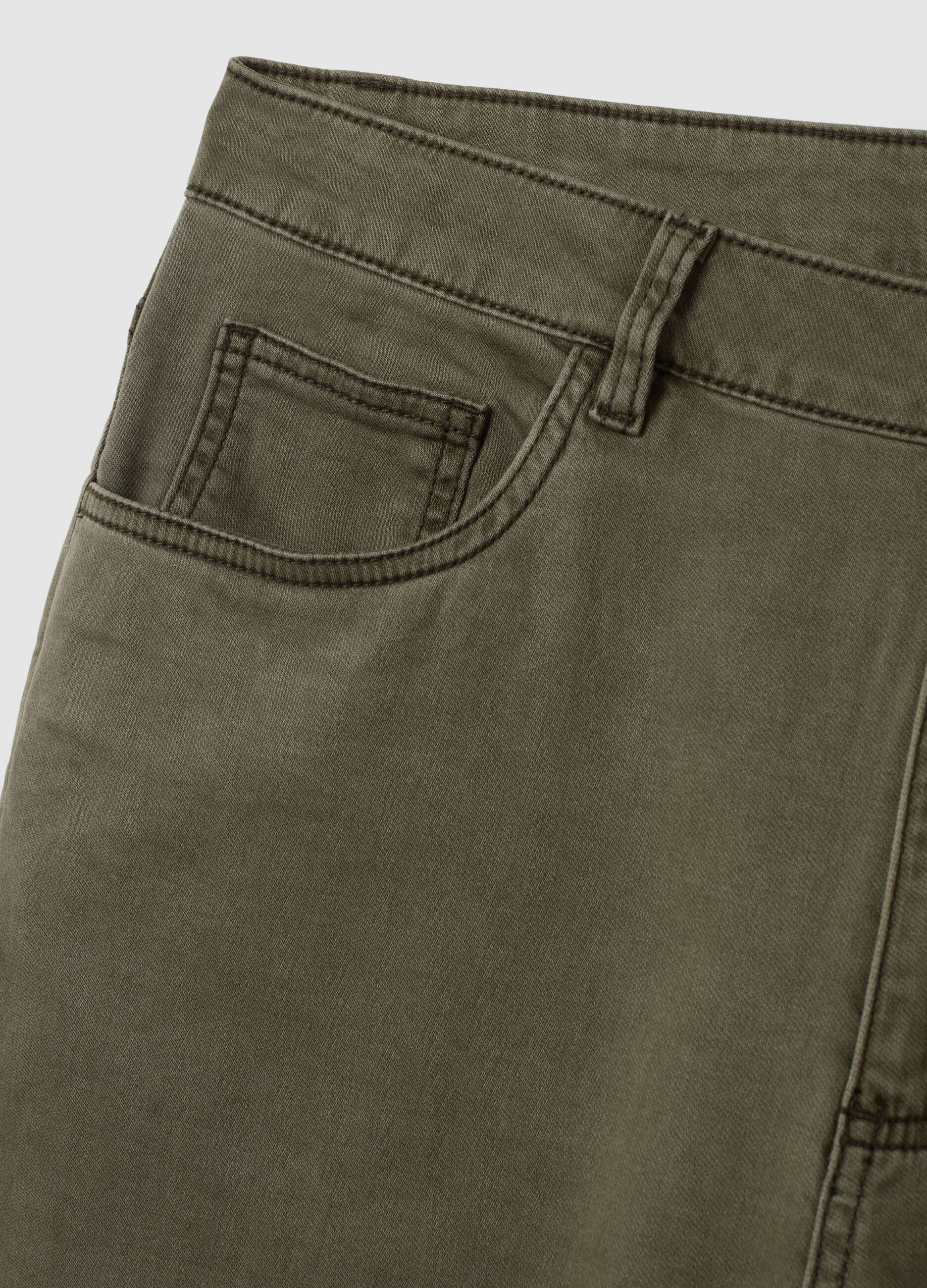Pantaloni in cotone verde slim fit
