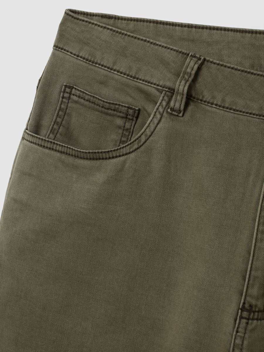 Pantaloni in cotone verde slim fit_5