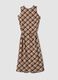 Abito midi marrone in pura viscosa a quadri regular fit_4