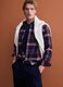 Red and blue checked pure cotton flannel shirt, regular fit_0