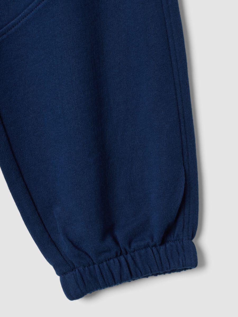 Pantaloni jogger blu in puro cotone_3