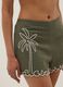 Green regular-fit pure cotton shorts with embroidery_2