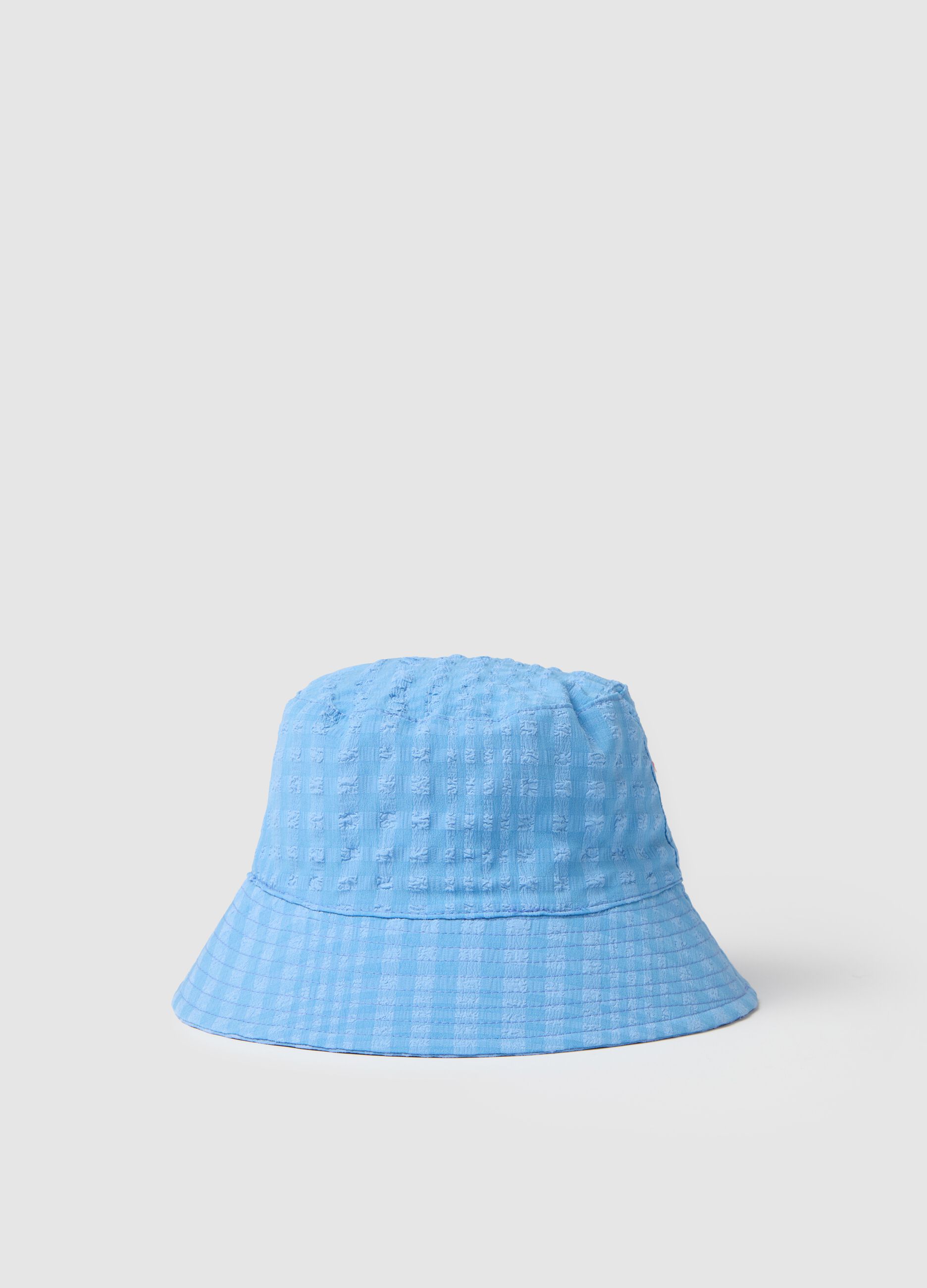 Women's blue fabric bucket hat