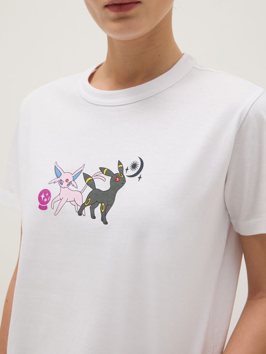 White pure cotton regular fit T-shirt with print_3