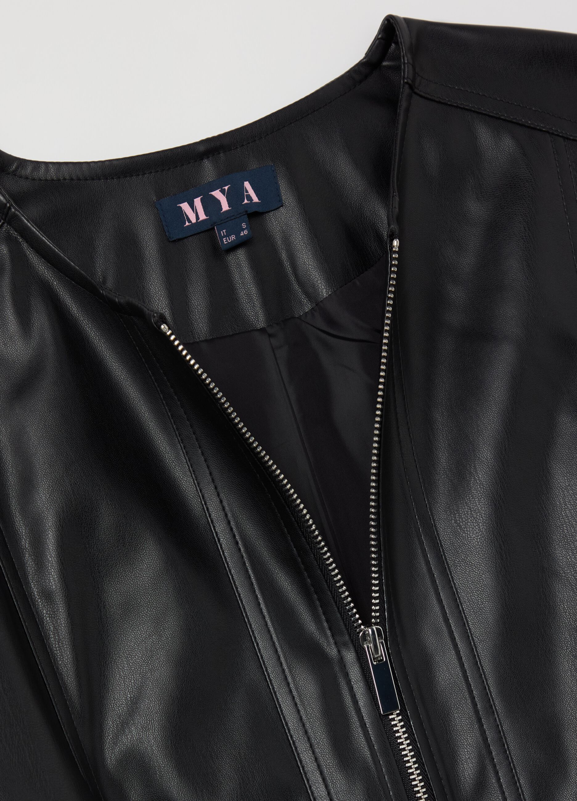 Curvy full-zip biker jacket
