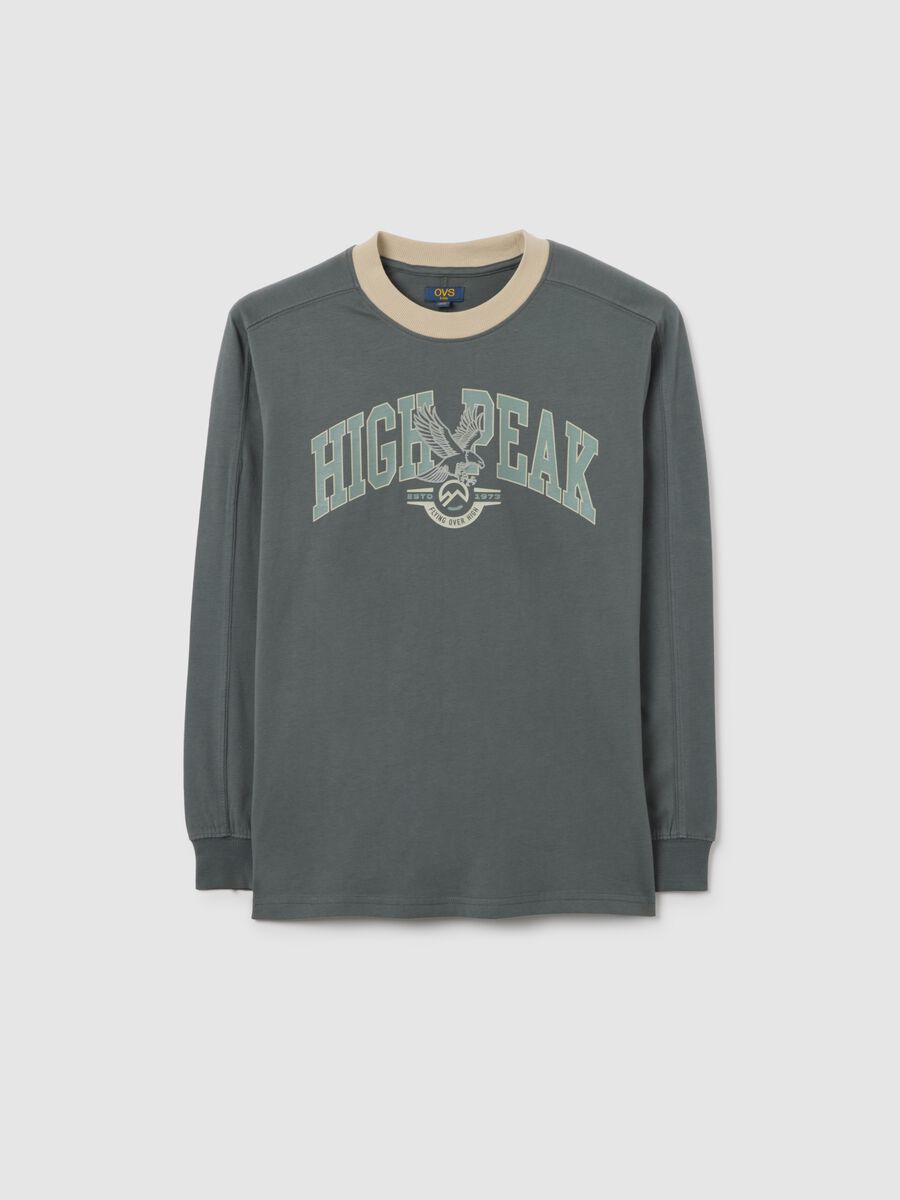 T-shirt grigia a maniche lunghe_0