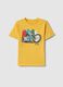 Yellow pure cotton regular fit t-shirt for kids with print_0