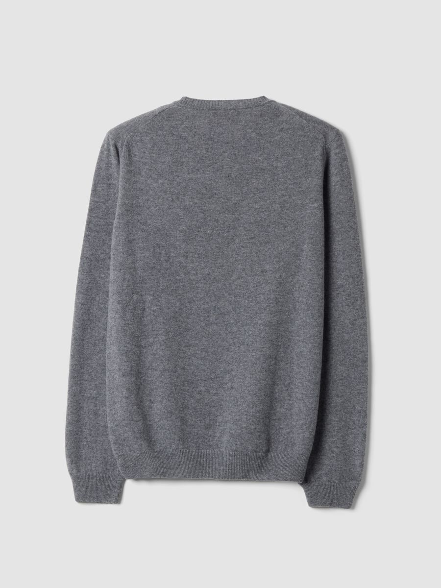 Pullover grigio in pura lana a girocollo regular fit_2