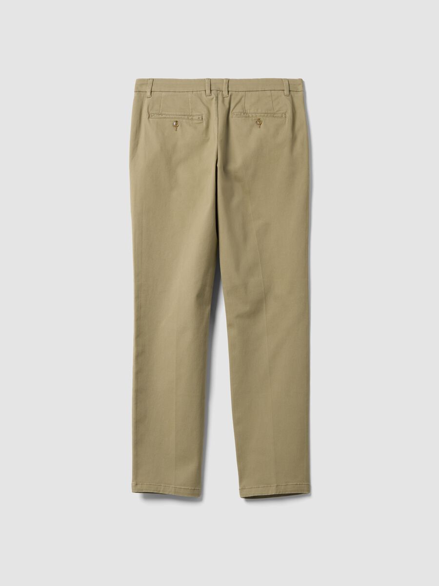 Pantaloni chino beige in twill di cotone elasticizzato slim fit_2