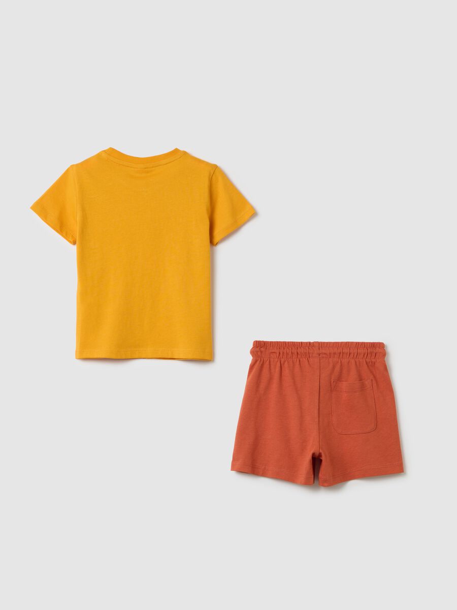Yellow and orange jogging set with tiger prints_1