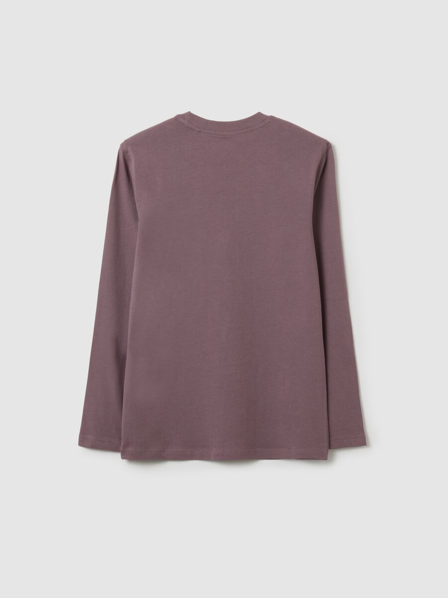Maglietta da ragazzo in puro cotone viola vestibilità over_4