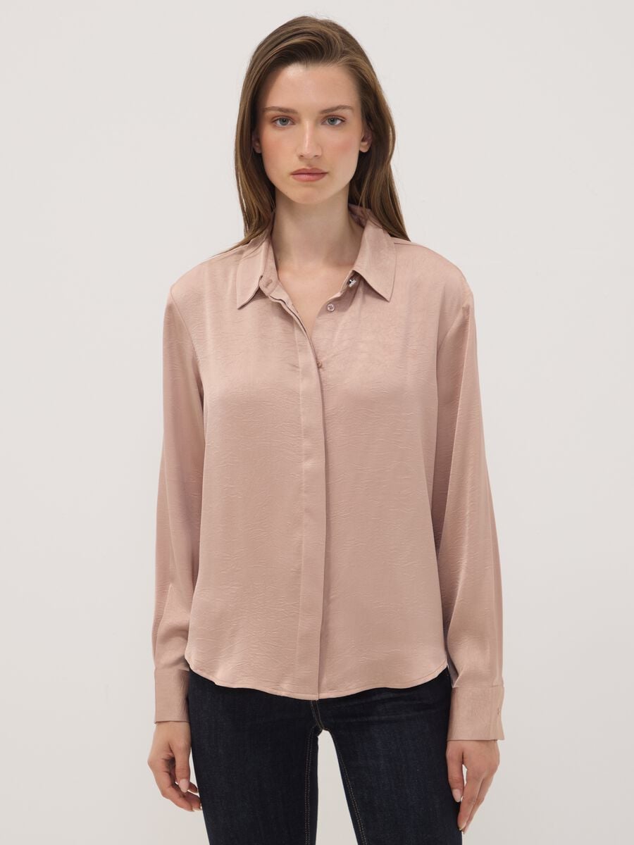 Camicia rosa regular fit con colletto classico_1