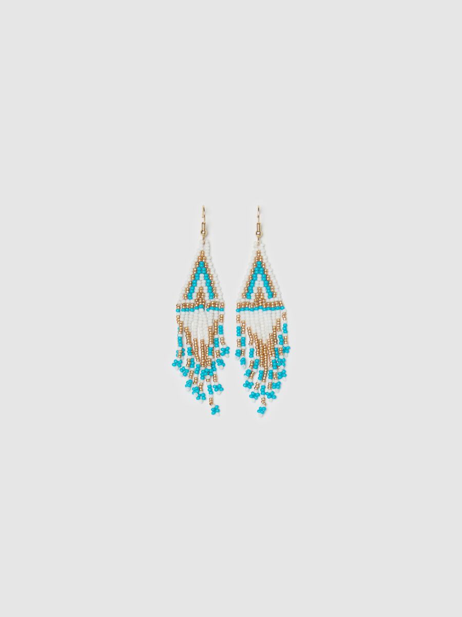 Pendant earrings with ethnic motif_0