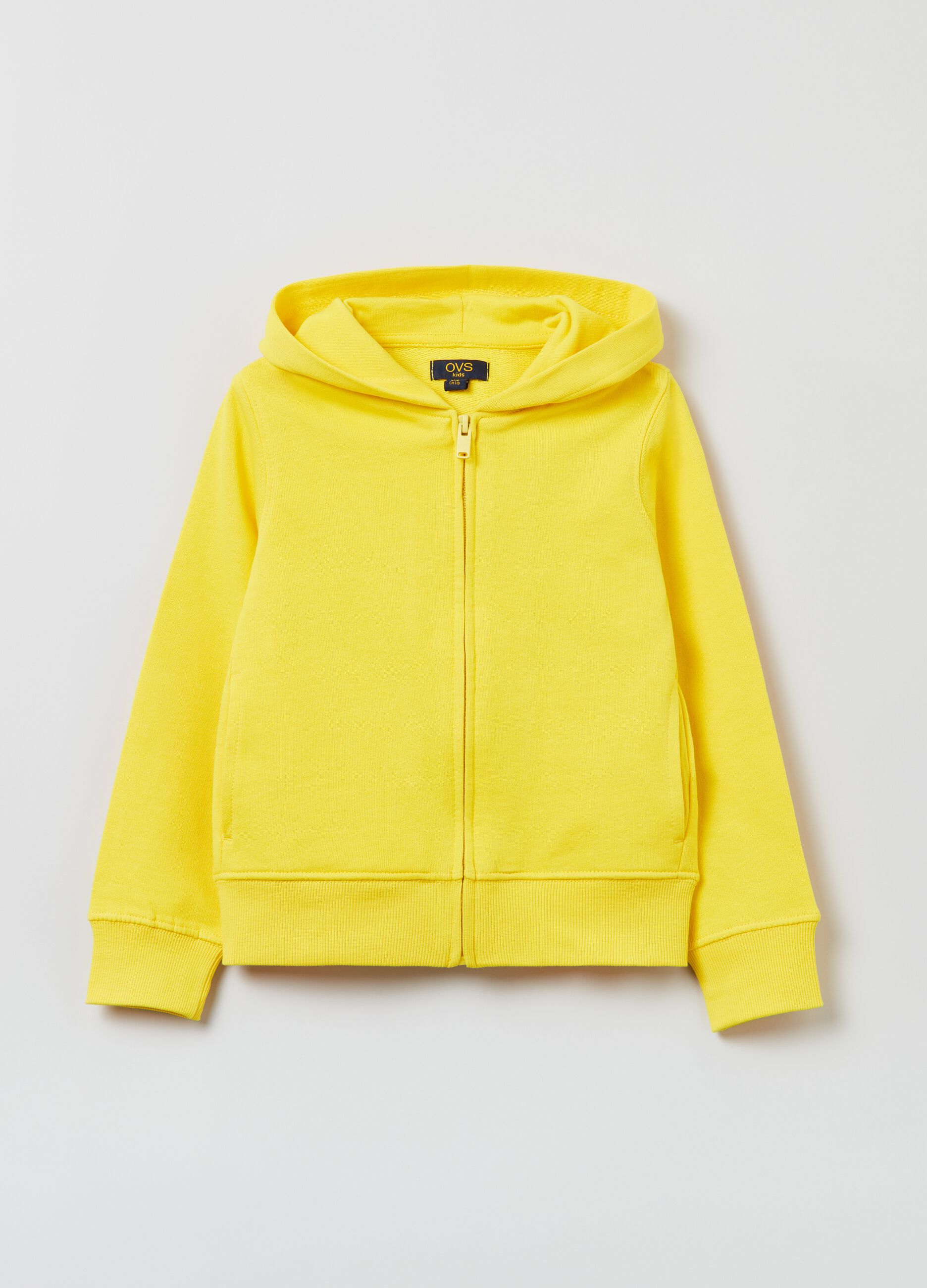 Full-zip in cotone con cappuccio