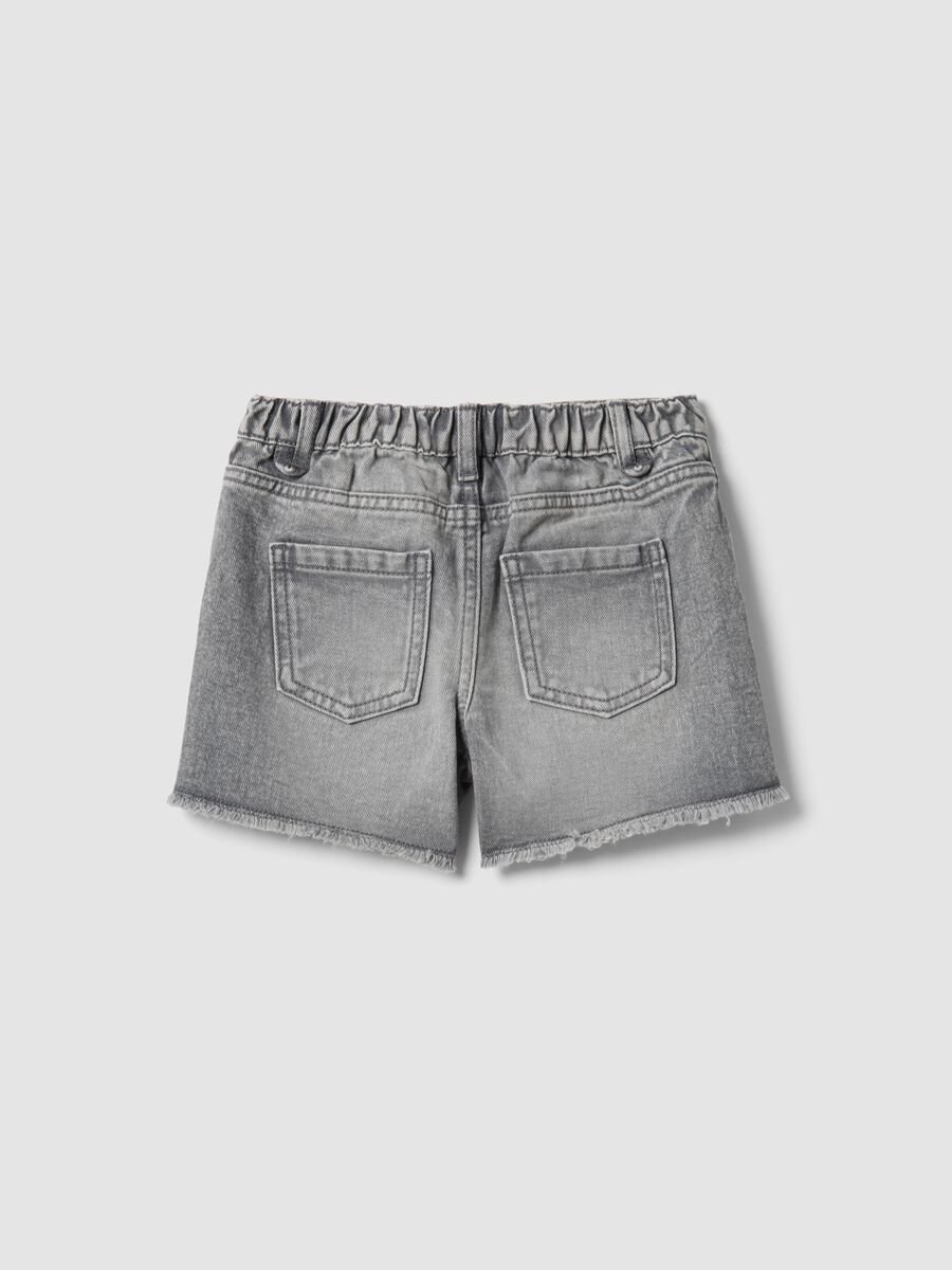 Shorts denim grigi in puro cotone da bambina regular fit_1