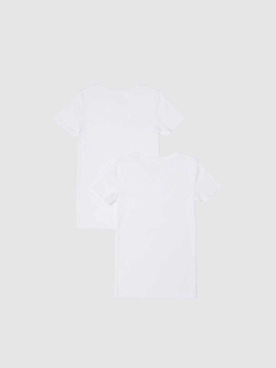 Girls' pure cotton white t-shirt twin pack in regular fit_1