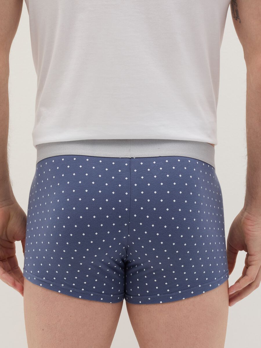 Midi boxer shorts in stretch cotton with pattern._3