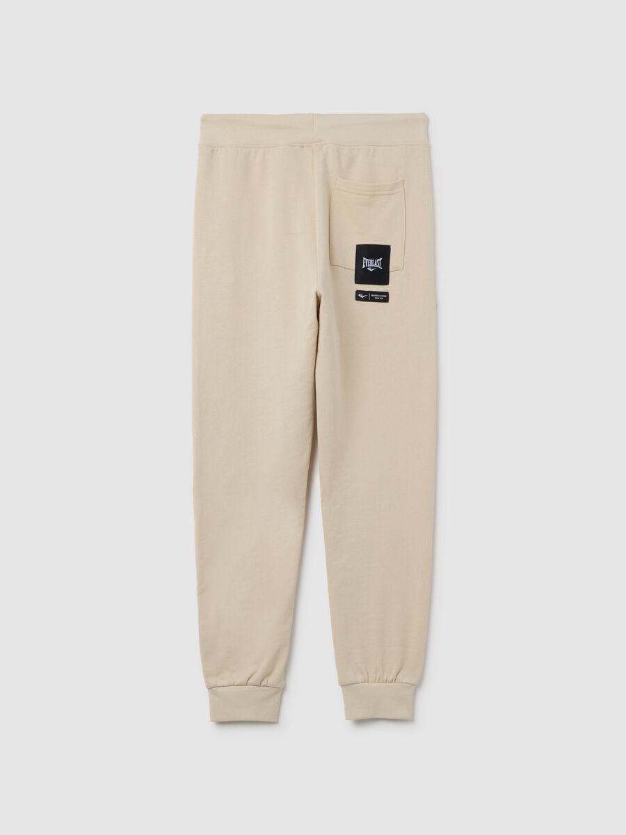 Boys' beige cotton blend over fit trousers_4