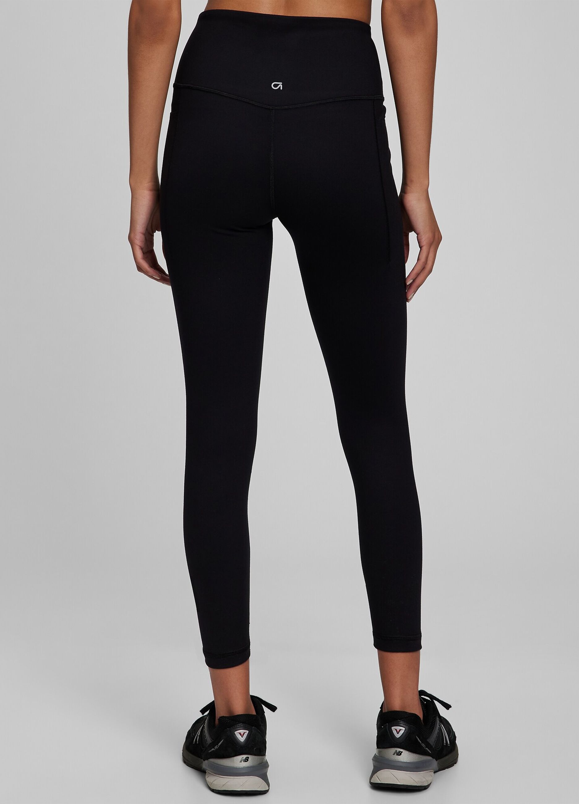 Solid colour high-rise leggings