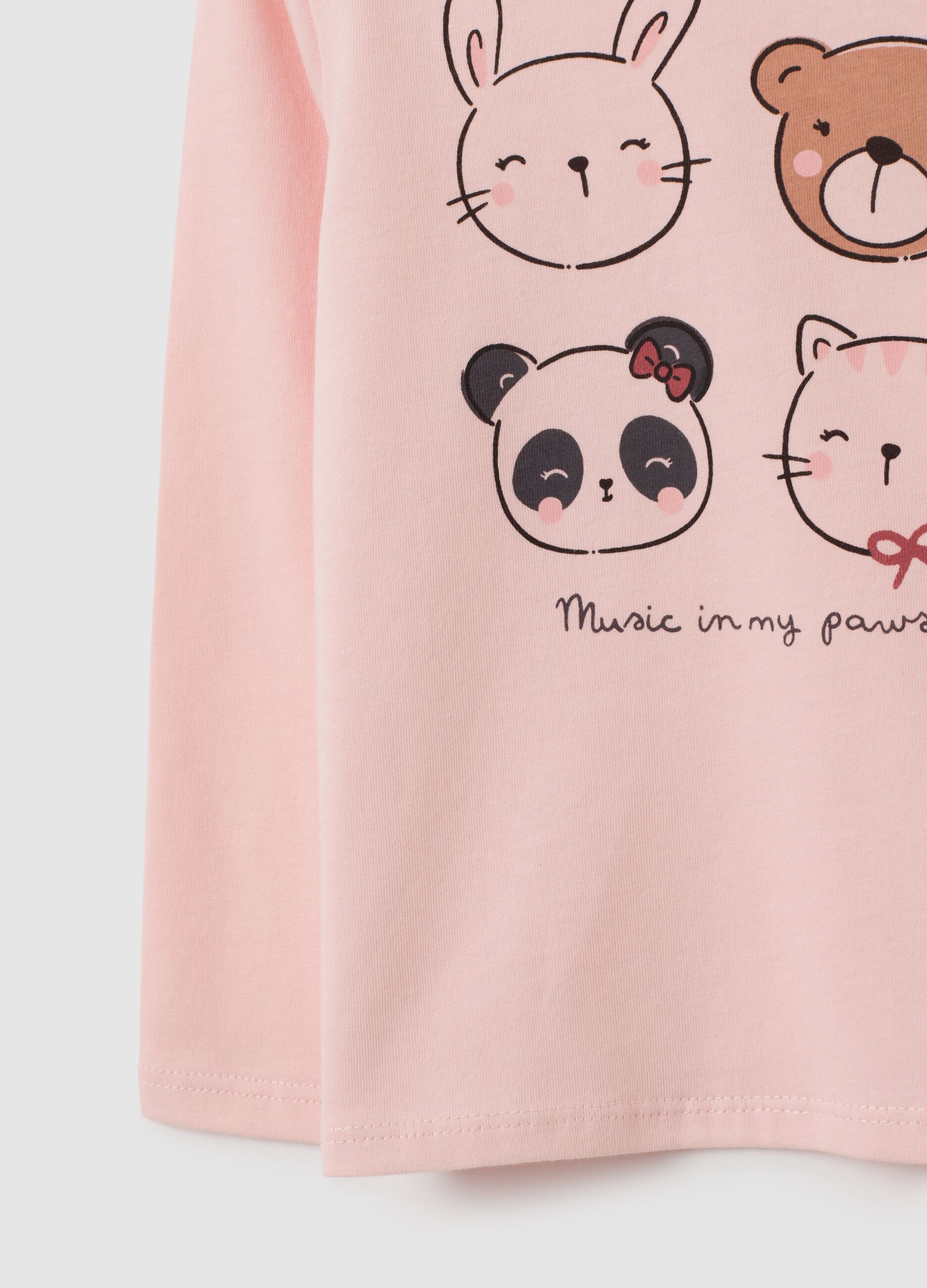 Maglietta da neonata in puro cotone rosa regular fit