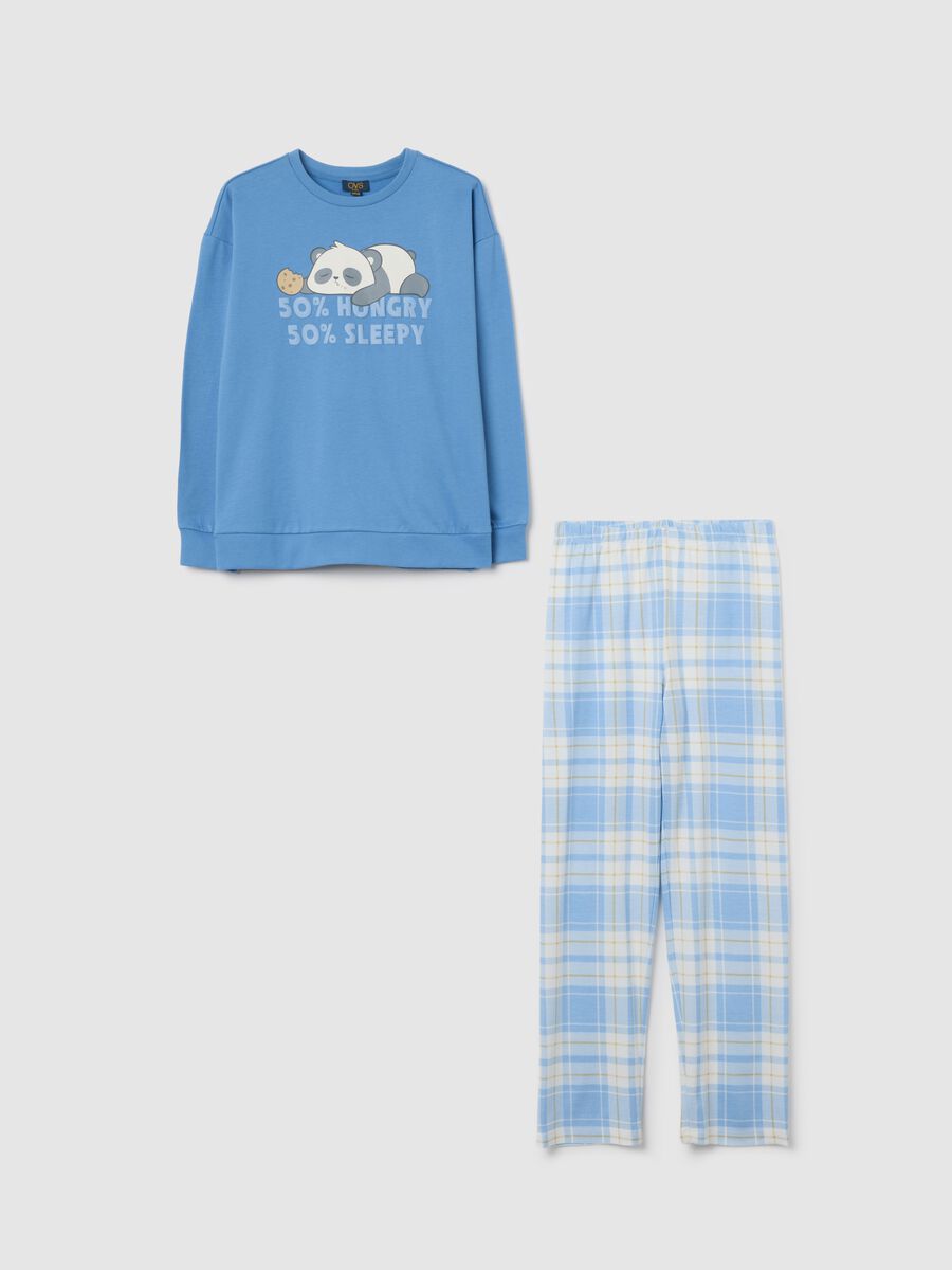Blue cotton pyjamas for girls_0