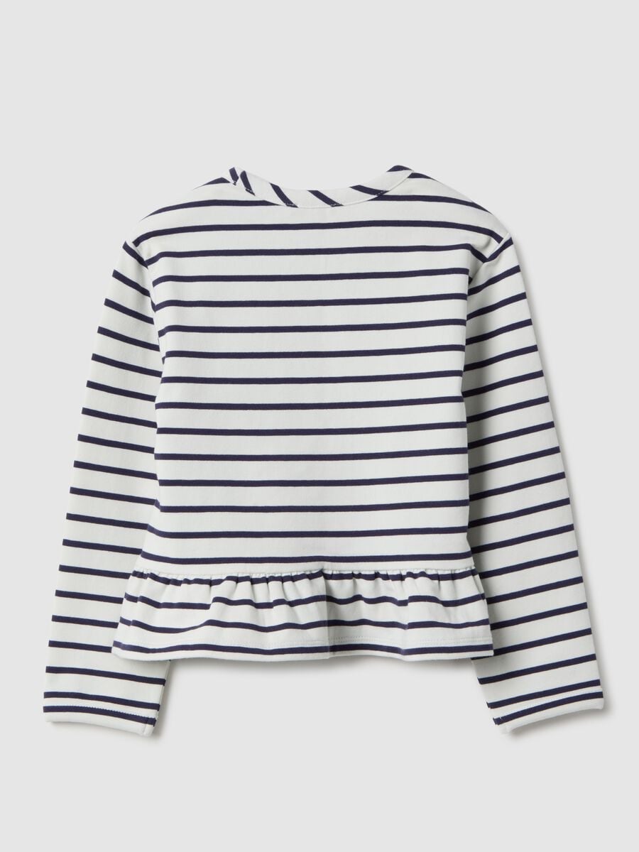 Maglia in misto cotone a righe multicolor da bambina vestibilit&agrave; fitted_1