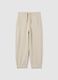 Children's beige pure cotton trousers regular fit_0