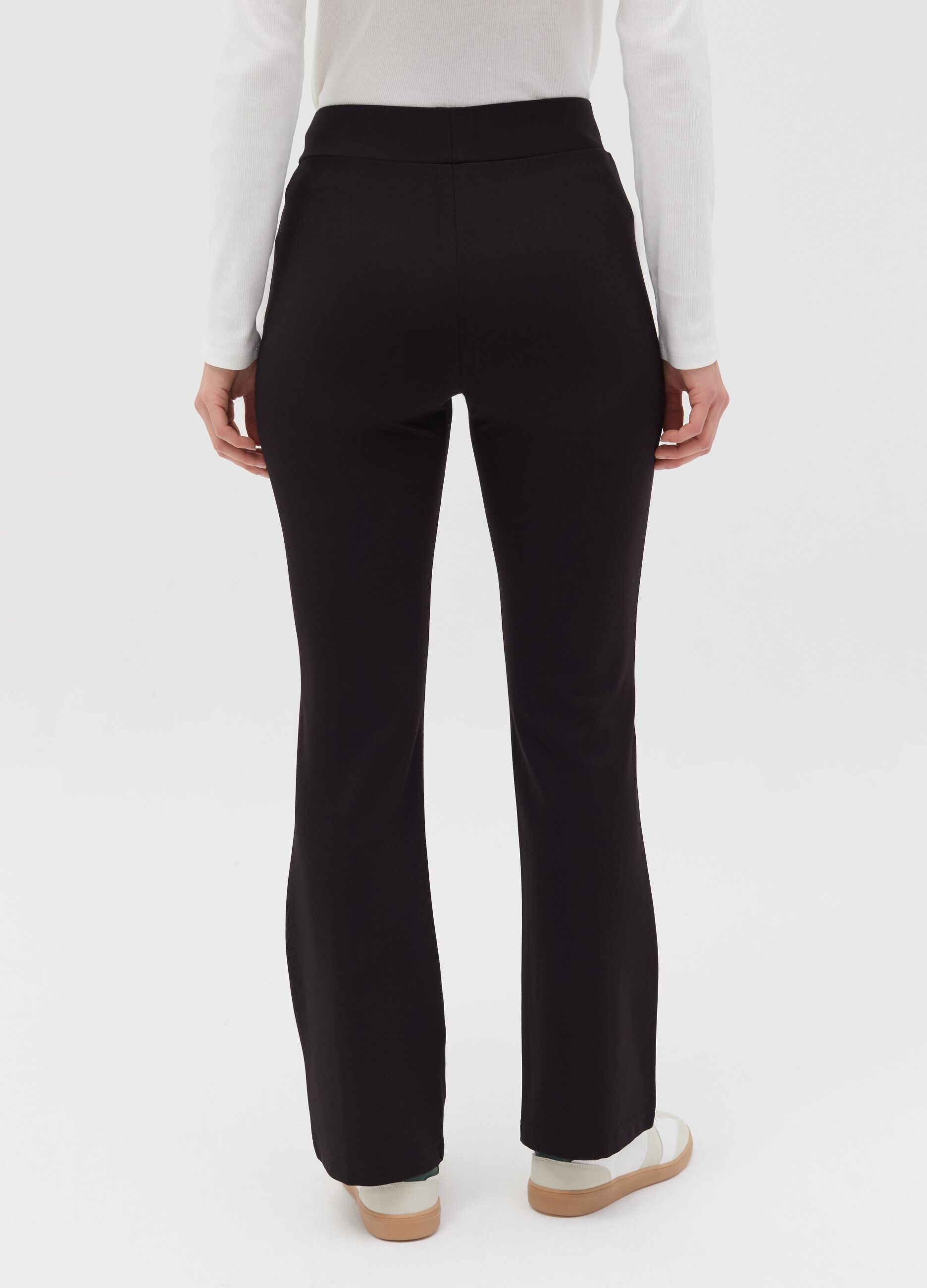 Milano-stitch leggings with raised seams