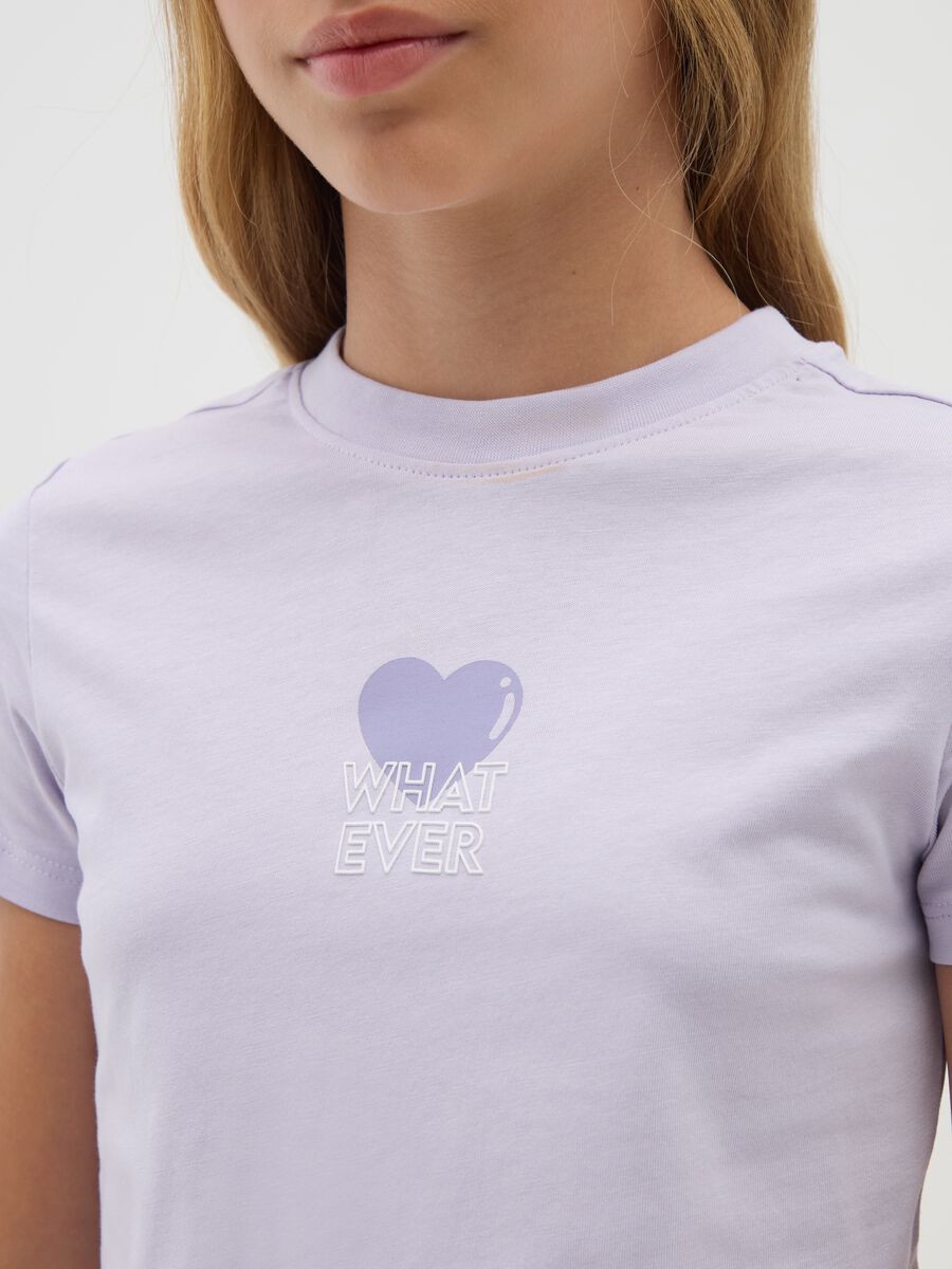 Purple girl's pure cotton T-shirt regular fit_1