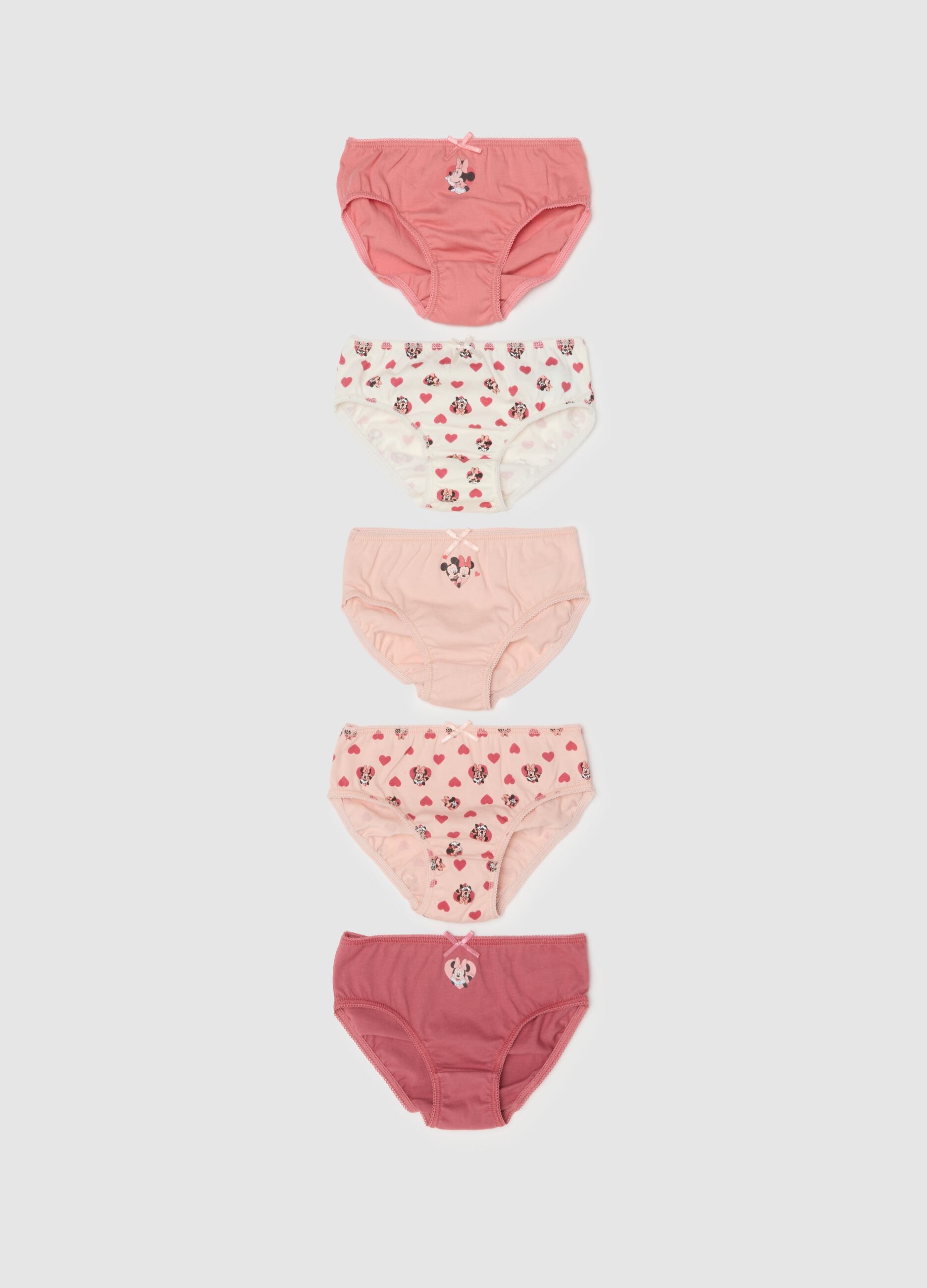 Multipack di mutandine da bambina in puro cotone multicolor