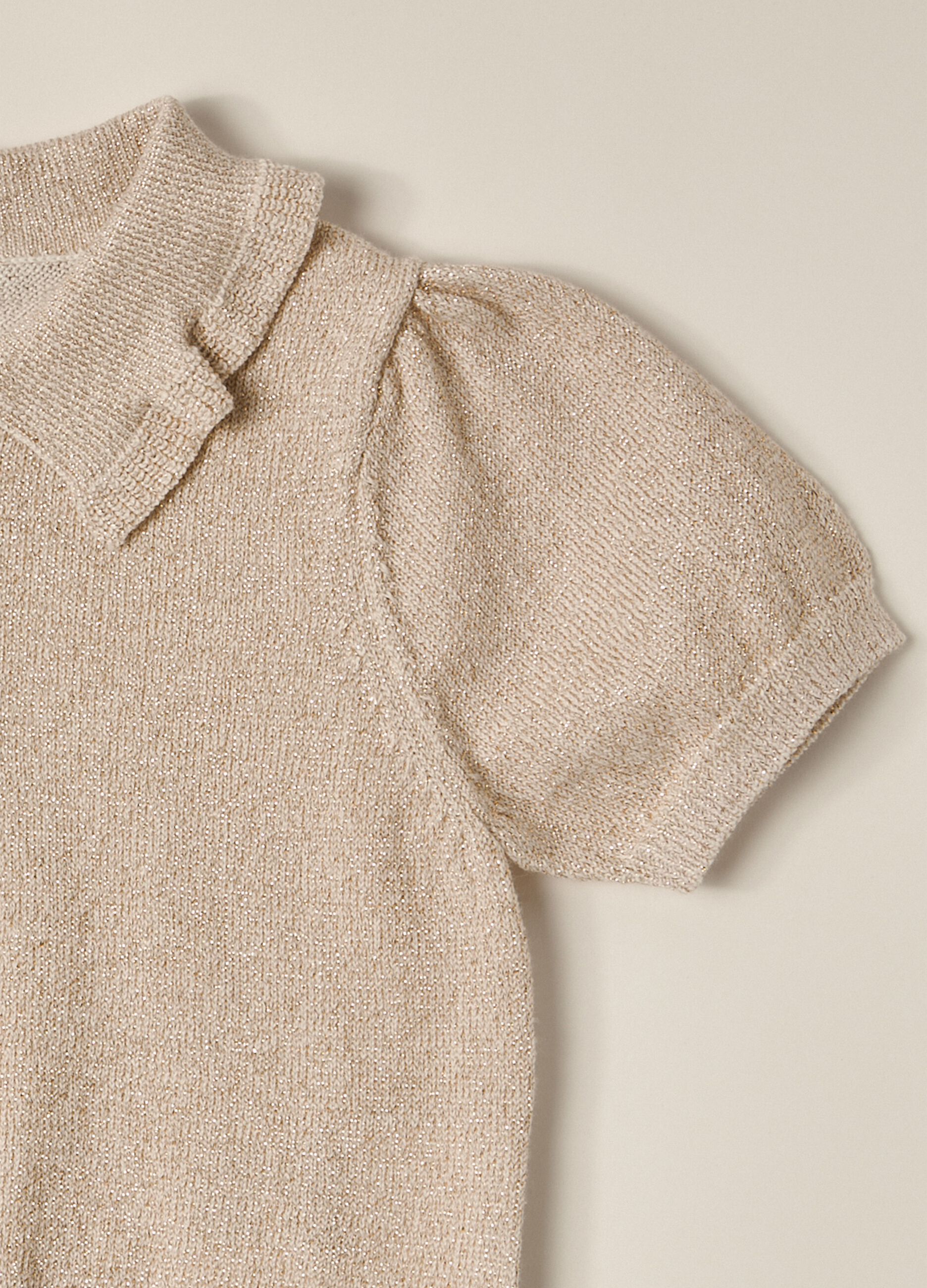 IANA newborn girl knit polo shirt in cotton blend