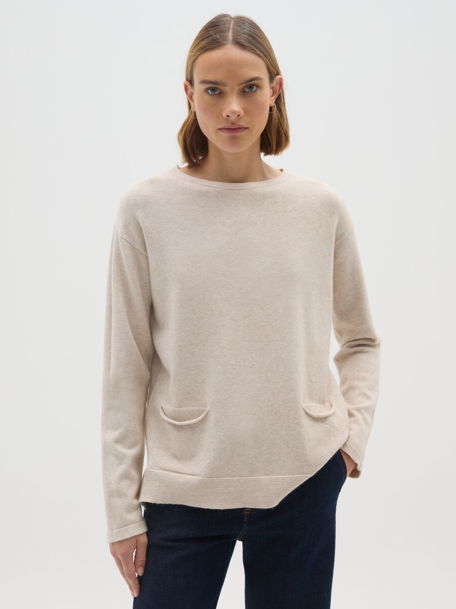 Beige Regular Fit Jumper_0