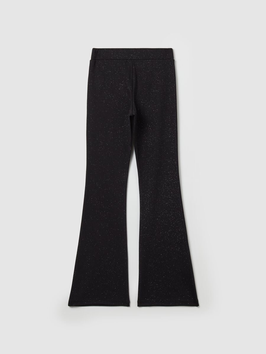 Leggings flare fit con lurex_4