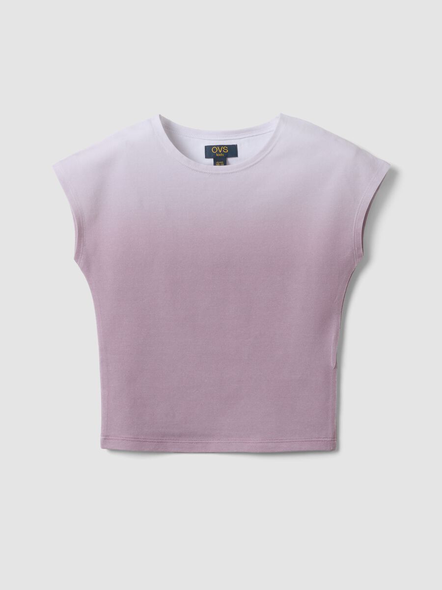 Girls&rsquo; pink ombr&eacute; stretch-cotton short-sleeve slim-fit T-shirt_3
