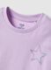 T-shirt in puro cotone viola da bambina boxy fit con stella_3