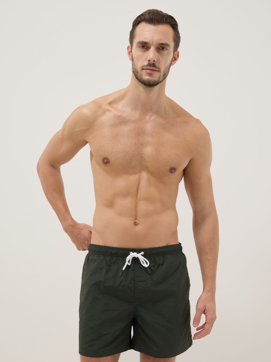 Boxer da mare verdi regular fit con coulisse_0