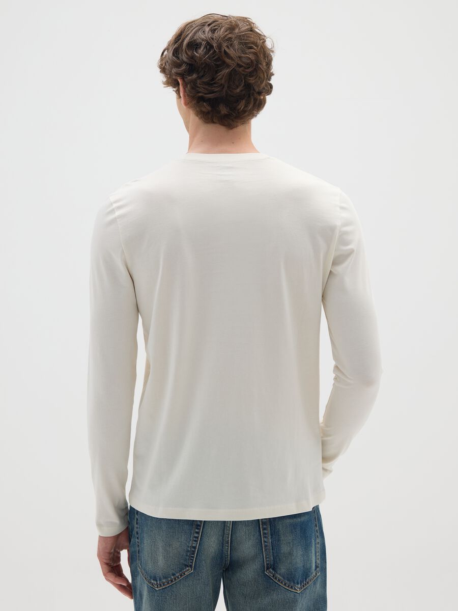 Beige pure cotton regular fit jumper_2