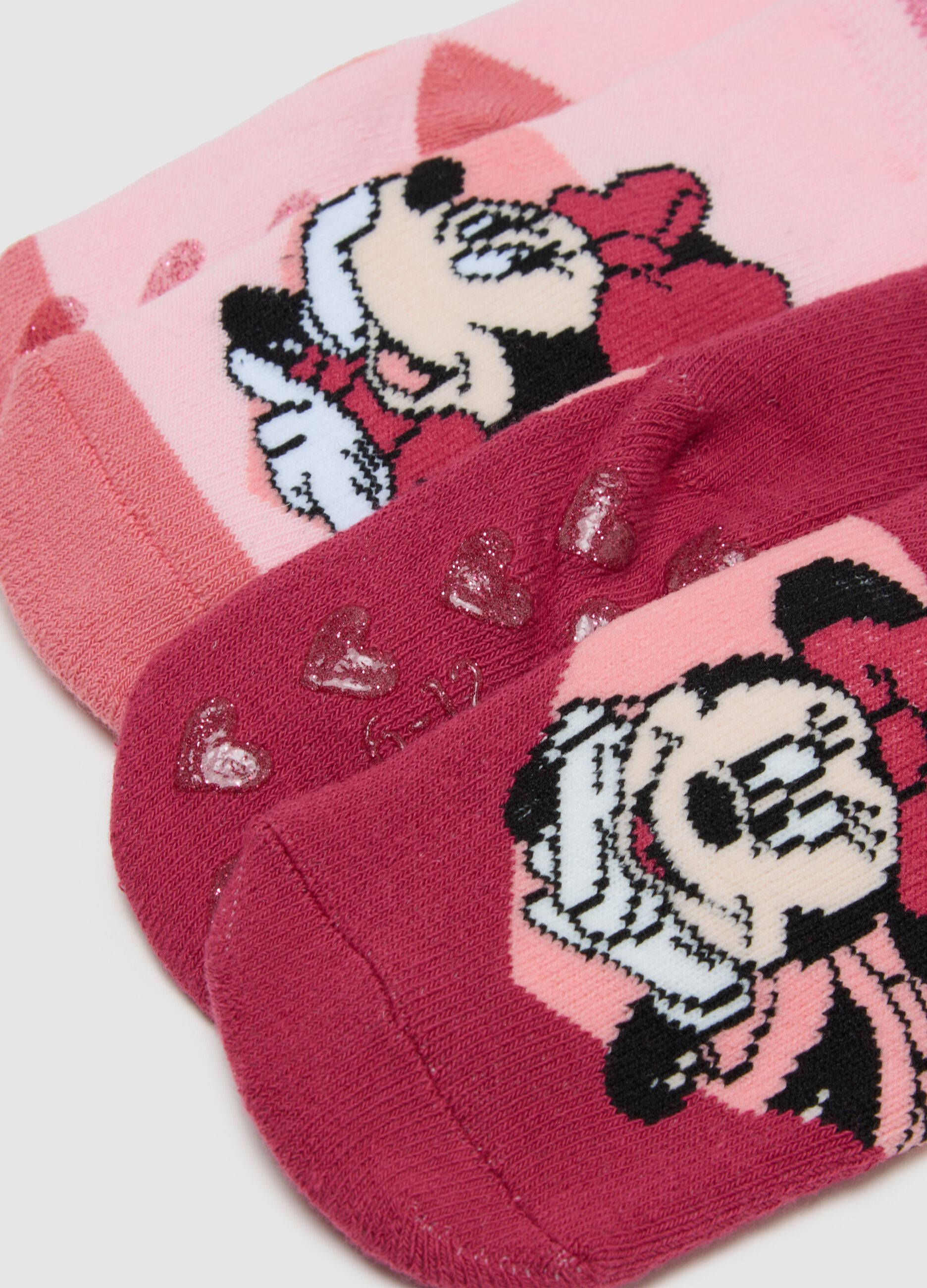 Multicolour Cotton Minnie Girl's Socks Twin Pack