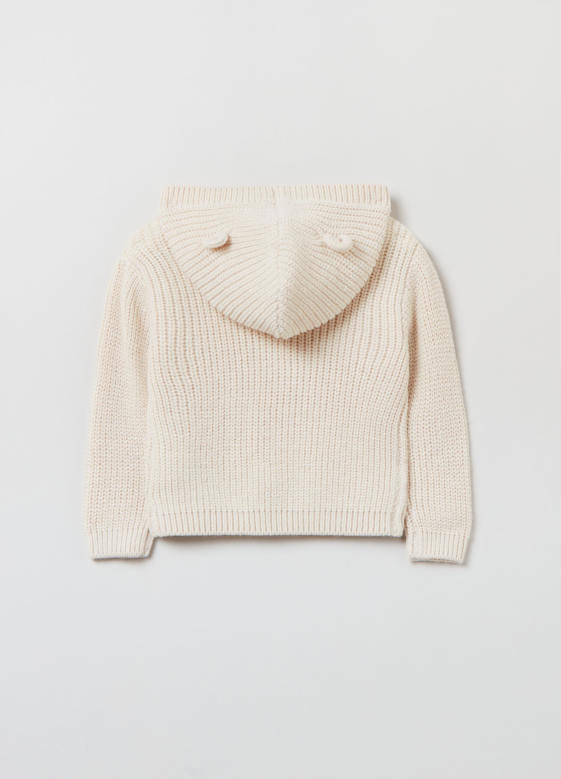 Cardigan in maglia con cappuccio_1