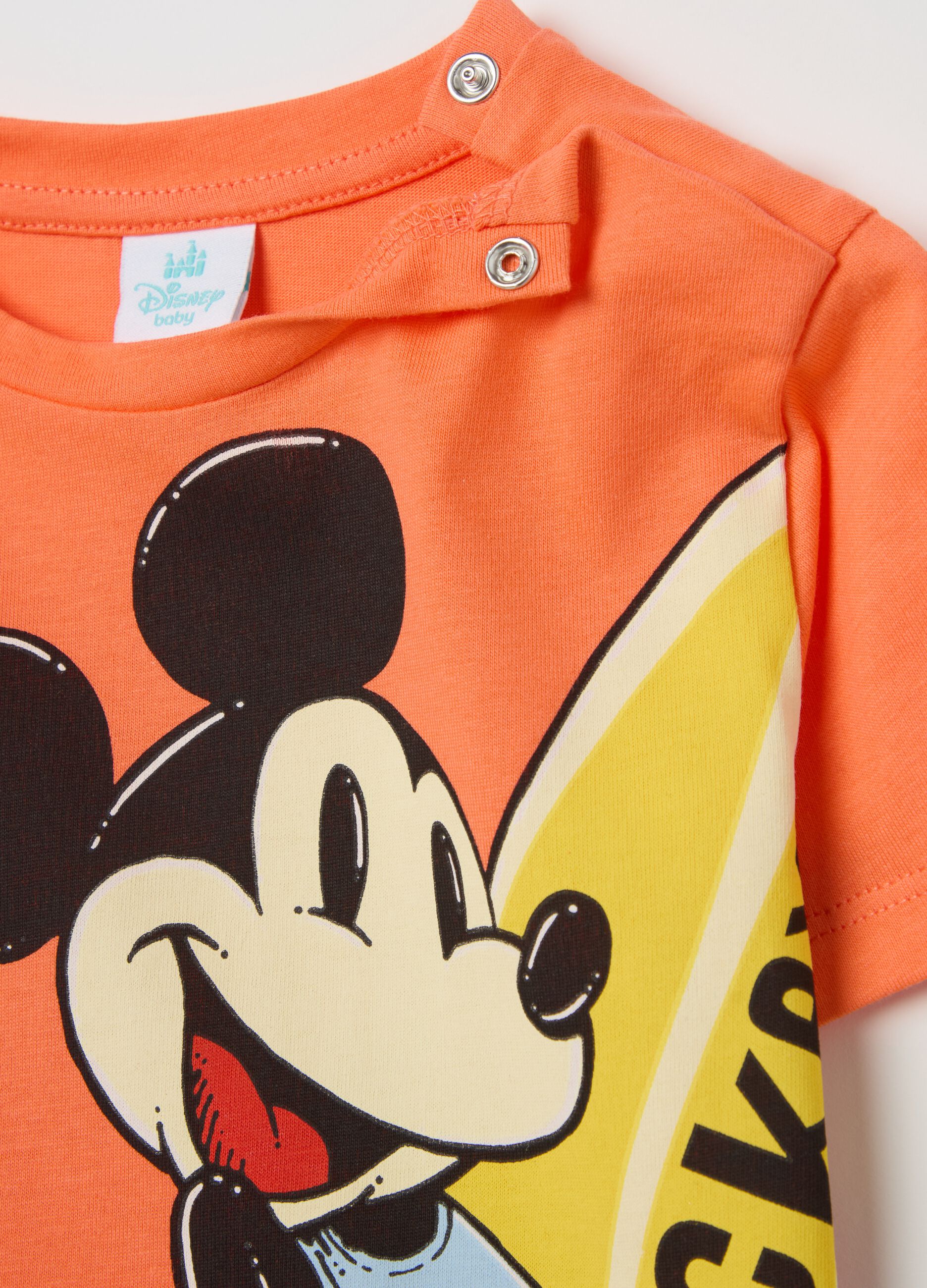 Cotton T-shirt with Mickey Mouse print
