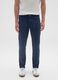 Blue slim fit cotton trousers_1