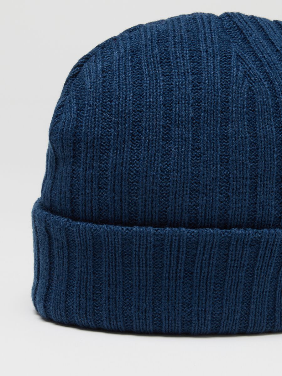 Heavy Knit Blue Beanie_1